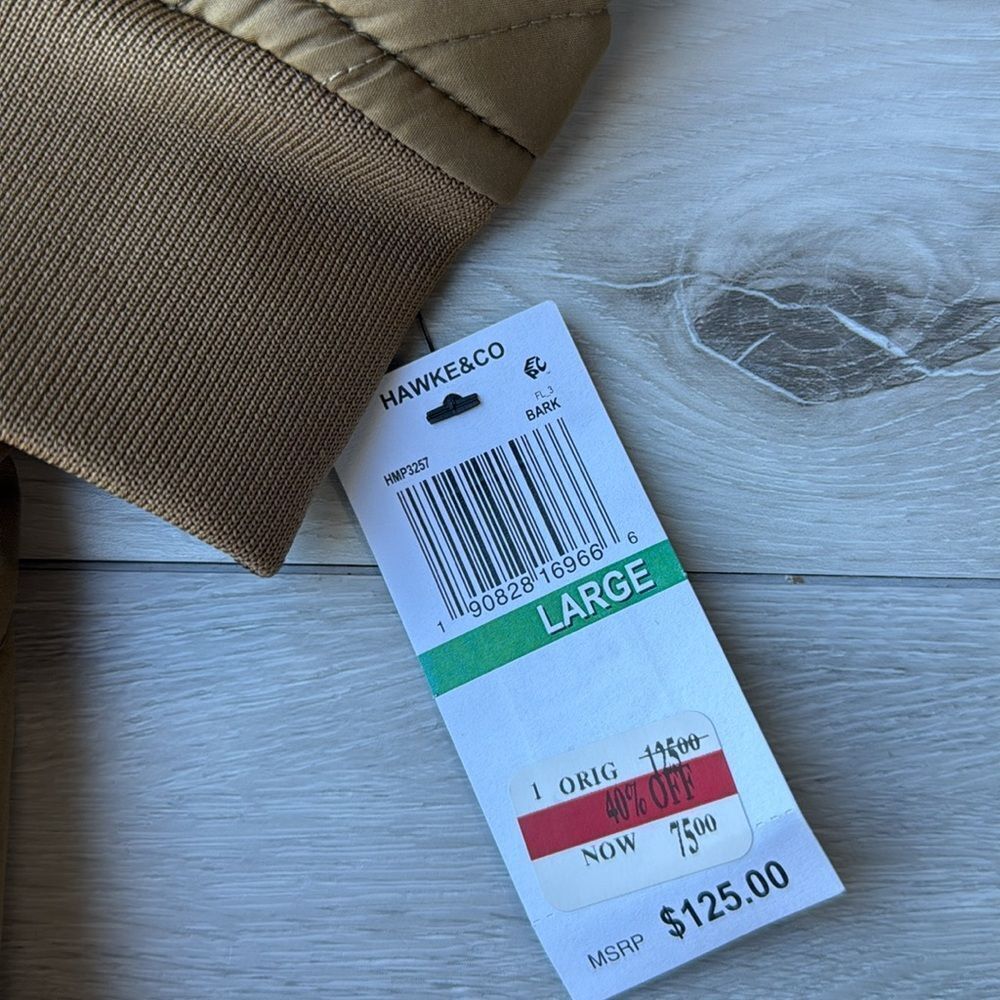 Hawk & Co Men's Onion Quilted Bark Brown Jacket Large NWT in packaging - Picture 5 of 8